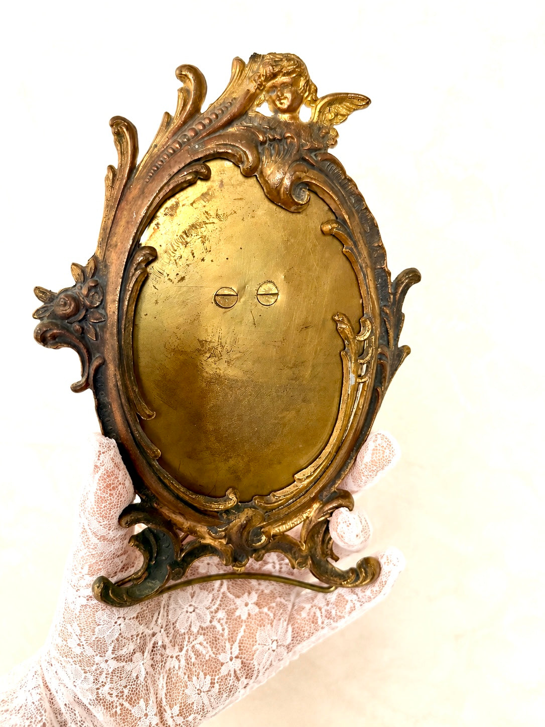 ✨ Antique J.B. Ormolu Gold Plated Cherub Frame ✨